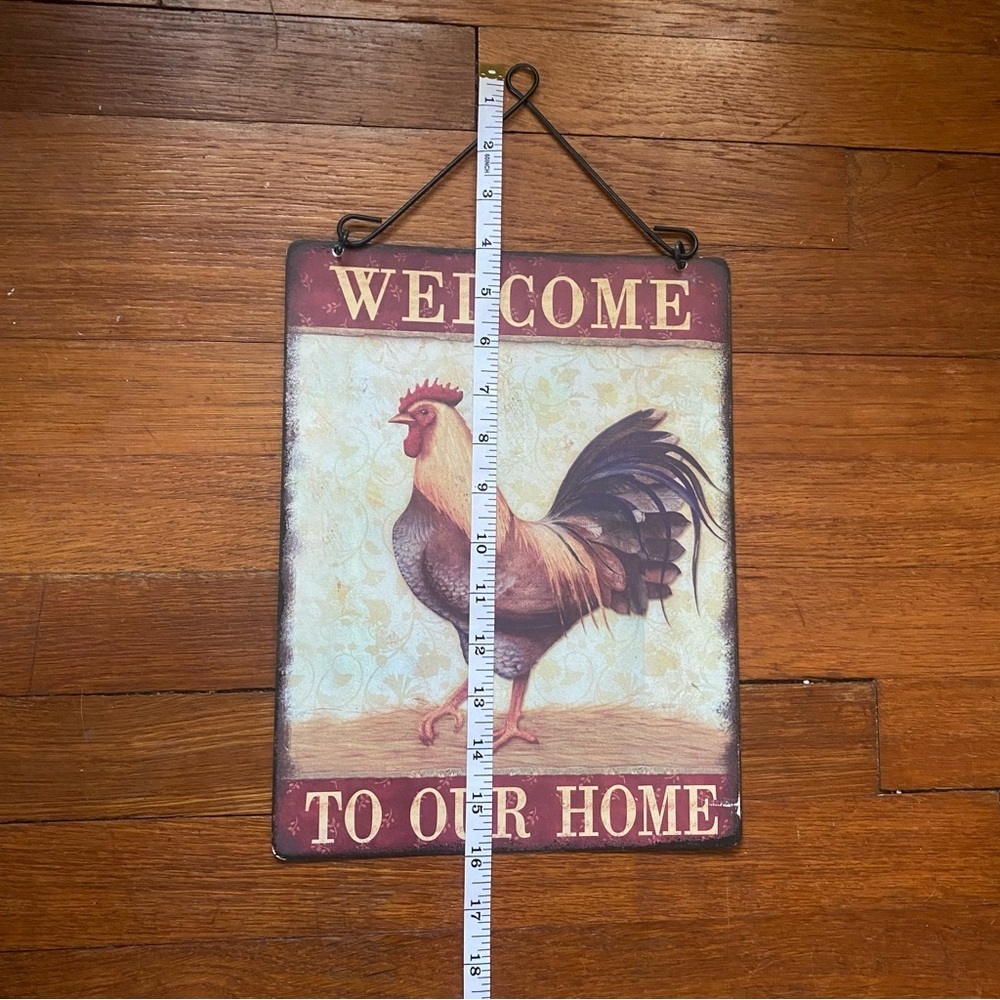 Rustic Welcome Rooster Wall/Door Sign - Picture 3 of 4